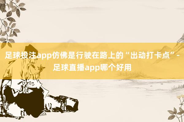 足球投注app仿佛是行驶在路上的“出动打卡点”-足球直播app哪个好用