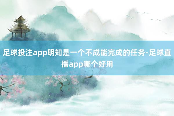 足球投注app明知是一个不成能完成的任务-足球直播app哪个好用