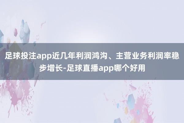 足球投注app近几年利润鸿沟、主营业务利润率稳步增长-足球直播app哪个好用