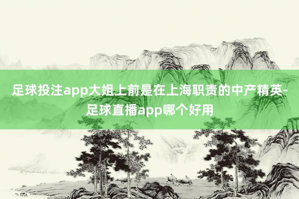 足球投注app大姐上前是在上海职责的中产精英-足球直播app哪个好用