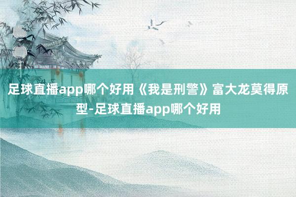 足球直播app哪个好用《我是刑警》富大龙莫得原型-足球直播app哪个好用