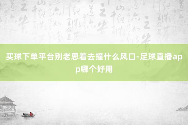 买球下单平台别老思着去撞什么风口-足球直播app哪个好用