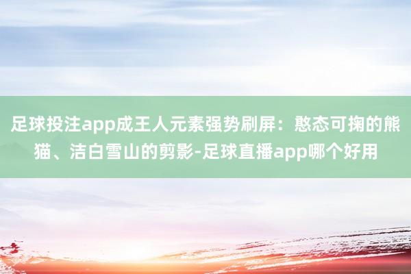 足球投注app成王人元素强势刷屏：憨态可掬的熊猫、洁白雪山的剪影-足球直播app哪个好用