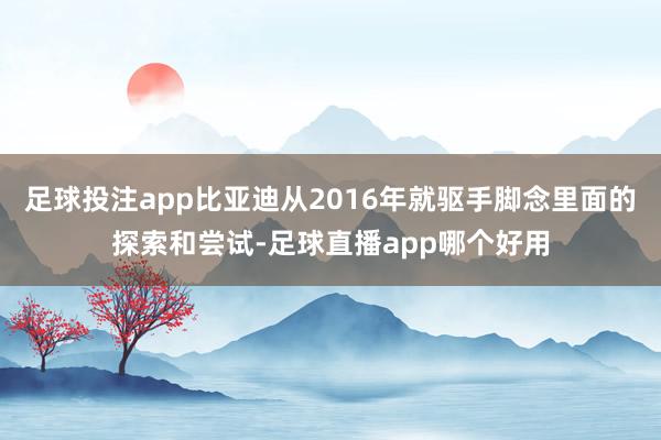 足球投注app比亚迪从2016年就驱手脚念里面的探索和尝试-足球直播app哪个好用