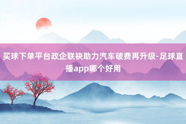 买球下单平台政企联袂助力汽车破费再升级-足球直播app哪个好用