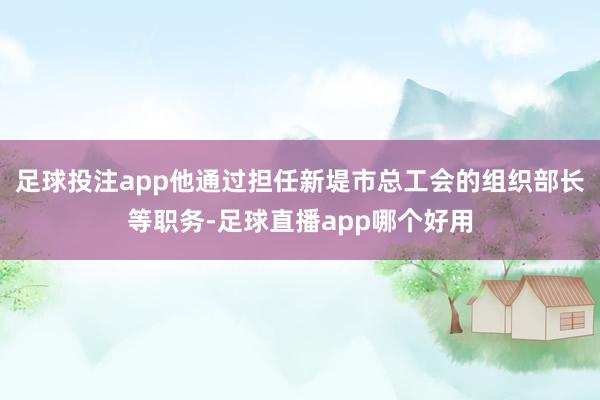 足球投注app他通过担任新堤市总工会的组织部长等职务-足球直播app哪个好用
