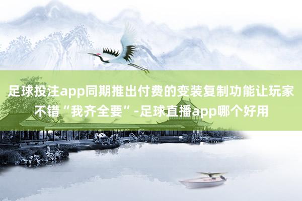 足球投注app同期推出付费的变装复制功能让玩家不错“我齐全要”-足球直播app哪个好用