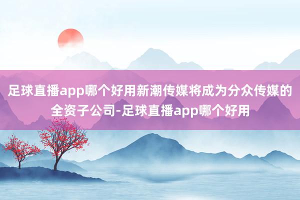 足球直播app哪个好用新潮传媒将成为分众传媒的全资子公司-足球直播app哪个好用