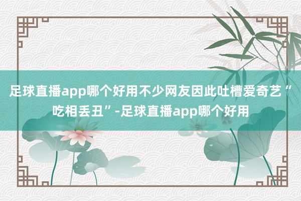 足球直播app哪个好用不少网友因此吐槽爱奇艺“吃相丢丑”-足球直播app哪个好用