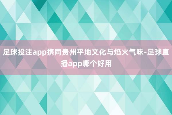 足球投注app携同贵州平地文化与焰火气味-足球直播app哪个好用