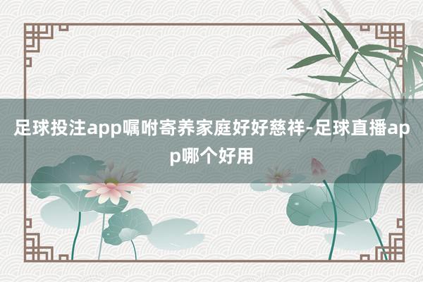 足球投注app嘱咐寄养家庭好好慈祥-足球直播app哪个好用
