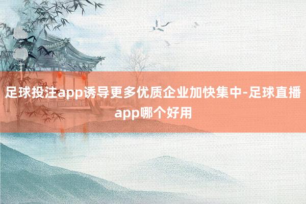 足球投注app诱导更多优质企业加快集中-足球直播app哪个好用