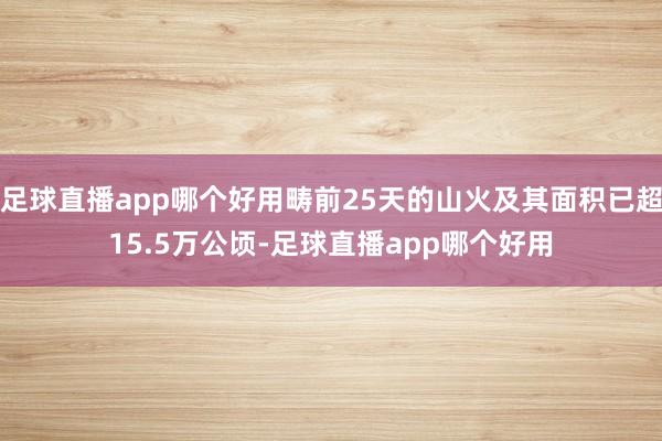 足球直播app哪个好用畴前25天的山火及其面积已超15.5万公顷-足球直播app哪个好用