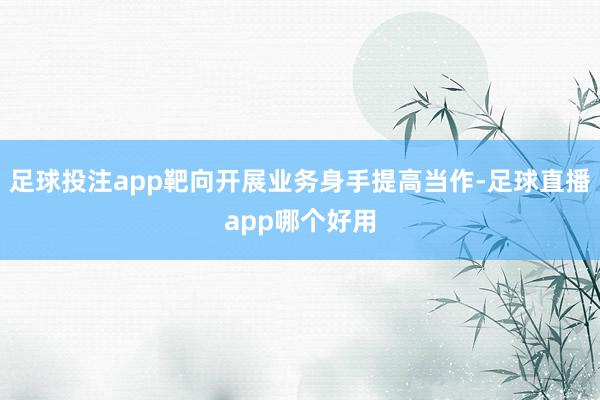 足球投注app靶向开展业务身手提高当作-足球直播app哪个好用