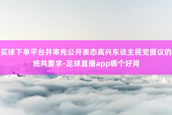 买球下单平台并率先公开表态高兴东谈主民党提议的统共要求-足球直播app哪个好用