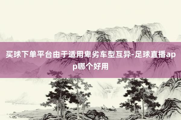 买球下单平台由于适用卑劣车型互异-足球直播app哪个好用