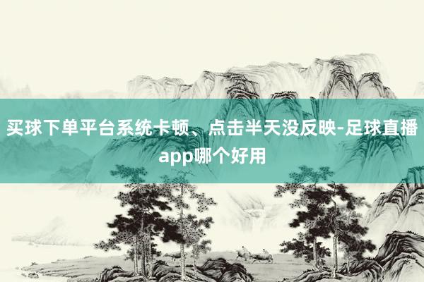 买球下单平台系统卡顿、点击半天没反映-足球直播app哪个好用