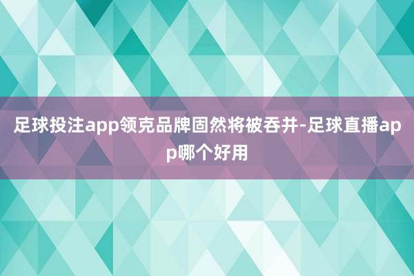足球投注app领克品牌固然将被吞并-足球直播app哪个好用