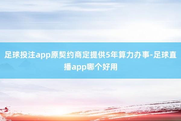 足球投注app原契约商定提供5年算力办事-足球直播app哪个好用