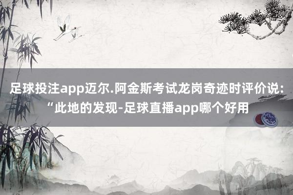 足球投注app迈尔.阿金斯考试龙岗奇迹时评价说:“此地的发现-足球直播app哪个好用