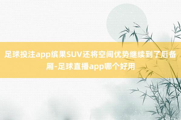 足球投注app缤果SUV还将空间优势继续到了后备厢-足球直播app哪个好用