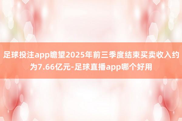 足球投注app瞻望2025年前三季度结束买卖收入约为7.66亿元-足球直播app哪个好用