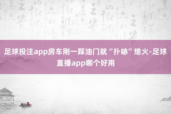 足球投注app房车刚一踩油门就“扑哧”熄火-足球直播app哪个好用