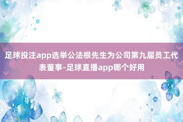 足球投注app选举公法根先生为公司第九届员工代表董事-足球直播app哪个好用