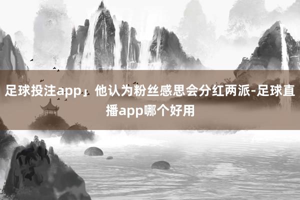 足球投注app」他认为粉丝感思会分红两派-足球直播app哪个好用
