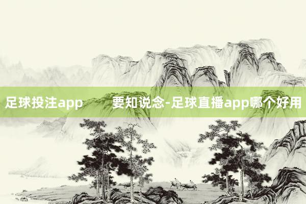 足球投注app        要知说念-足球直播app哪个好用