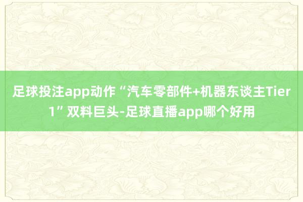足球投注app动作“汽车零部件+机器东谈主Tier1”双料巨头-足球直播app哪个好用