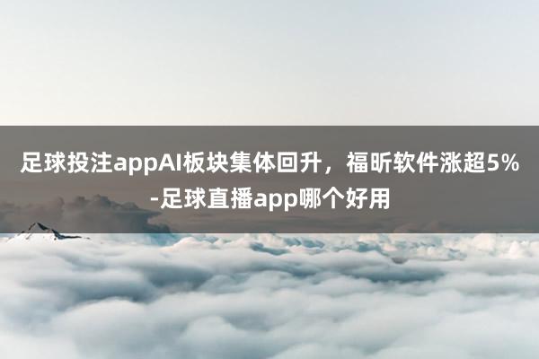 足球投注appAI板块集体回升，福昕软件涨超5%-足球直播app哪个好用