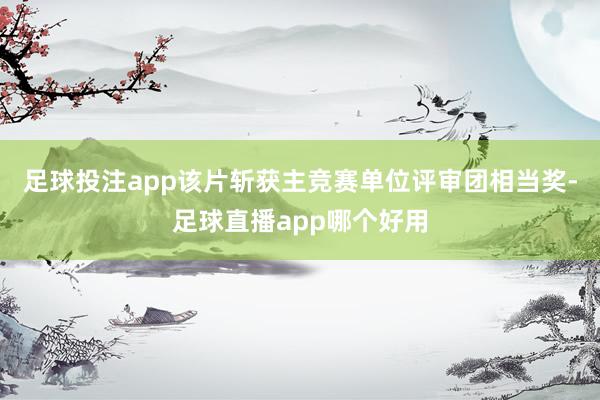 足球投注app该片斩获主竞赛单位评审团相当奖-足球直播app哪个好用