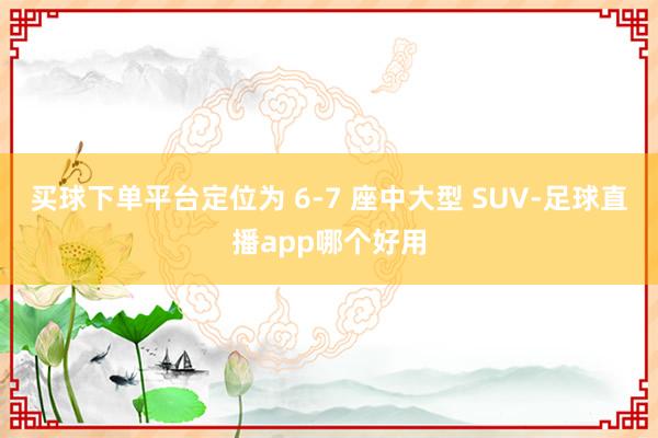 买球下单平台定位为 6-7 座中大型 SUV-足球直播app哪个好用