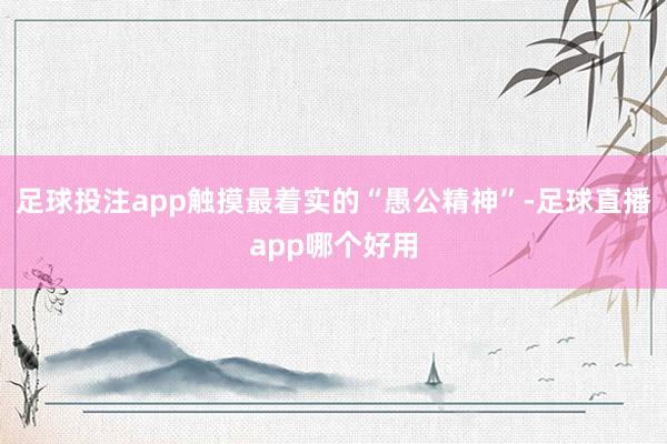 足球投注app触摸最着实的“愚公精神”-足球直播app哪个好用