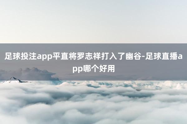 足球投注app平直将罗志祥打入了幽谷-足球直播app哪个好用