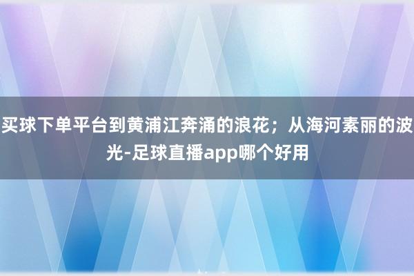 买球下单平台到黄浦江奔涌的浪花；从海河素丽的波光-足球直播app哪个好用