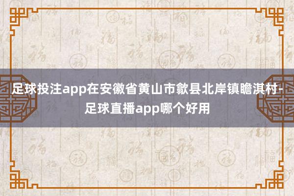 足球投注app在安徽省黄山市歙县北岸镇瞻淇村-足球直播app哪个好用