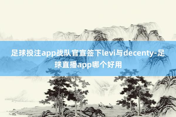 足球投注app战队官宣签下levi与decenty-足球直播app哪个好用