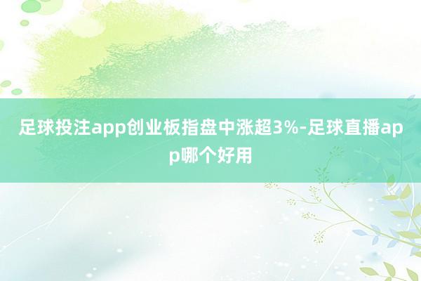 足球投注app创业板指盘中涨超3%-足球直播app哪个好用