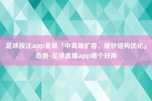 足球投注app呈现「中高端扩容、破钞结构优化」态势-足球直播app哪个好用