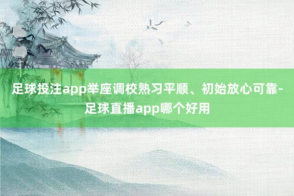 足球投注app举座调校熟习平顺、初始放心可靠-足球直播app哪个好用