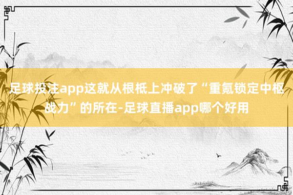 足球投注app这就从根柢上冲破了“重氪锁定中枢战力”的所在-足球直播app哪个好用