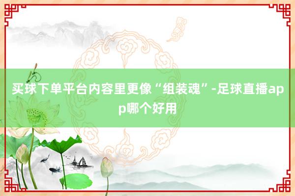 买球下单平台内容里更像“组装魂”-足球直播app哪个好用
