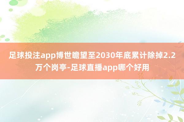 足球投注app博世瞻望至2030年底累计除掉2.2万个岗亭-足球直播app哪个好用