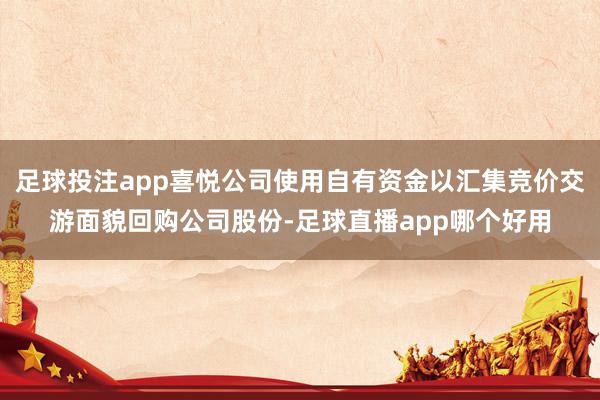 足球投注app喜悦公司使用自有资金以汇集竞价交游面貌回购公司股份-足球直播app哪个好用