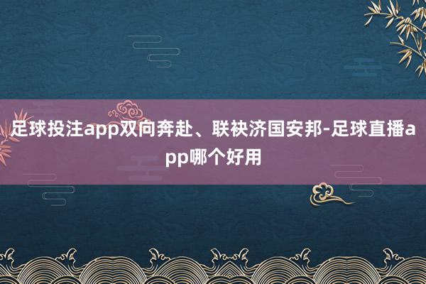 足球投注app双向奔赴、联袂济国安邦-足球直播app哪个好用