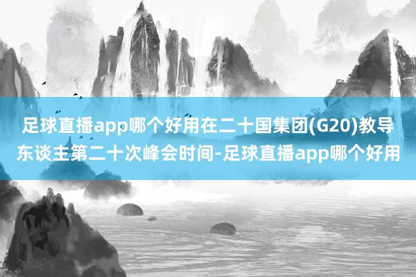足球直播app哪个好用在二十国集团(G20)教导东谈主第二十次峰会时间-足球直播app哪个好用