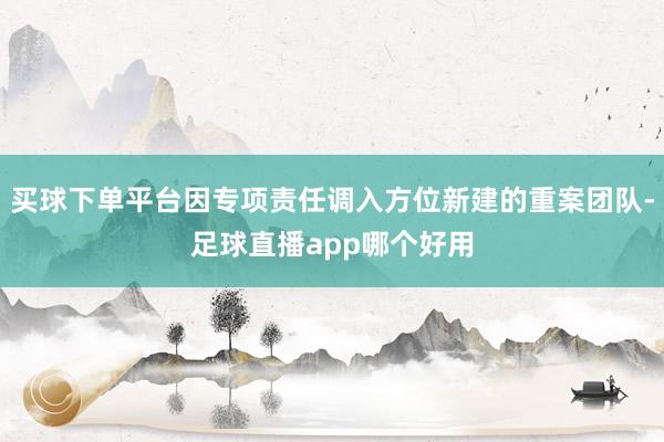 买球下单平台因专项责任调入方位新建的重案团队-足球直播app哪个好用