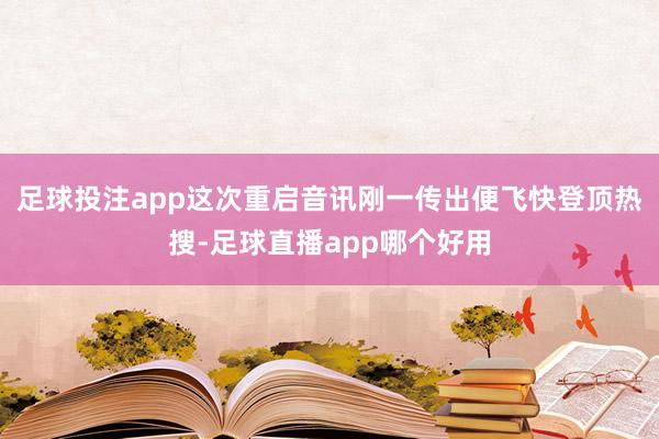 足球投注app这次重启音讯刚一传出便飞快登顶热搜-足球直播app哪个好用